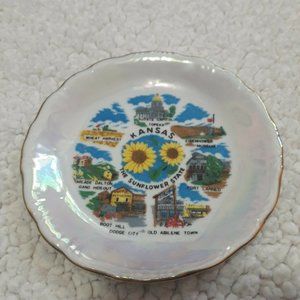 Lusterware Kansas Sunflower State Trinket Dish